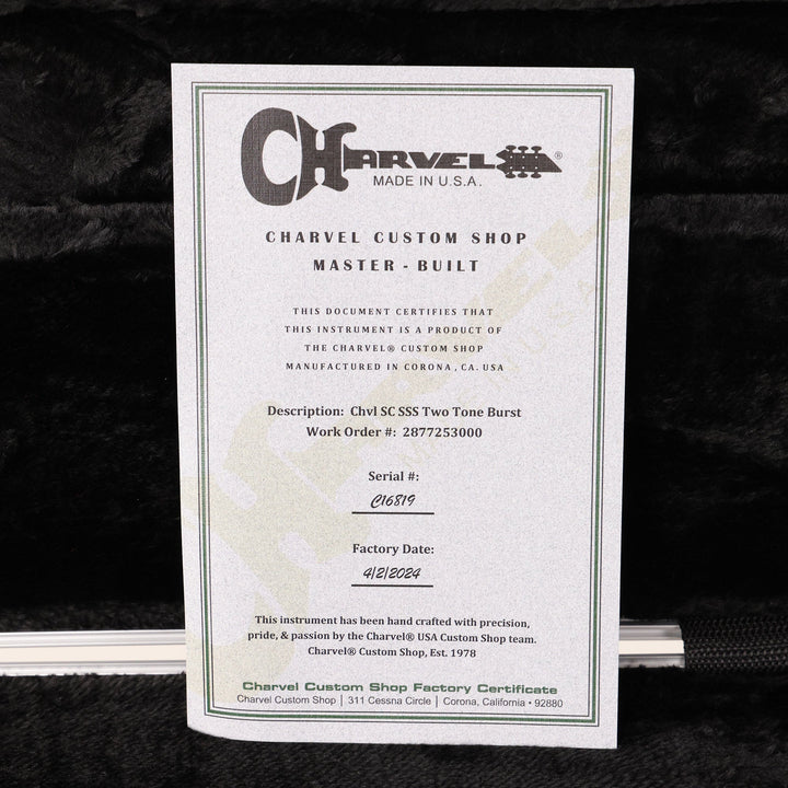 Charvel Custom Shop So-Cal SSS Masterbuilt Pat Campolattano Two-Tone Burst