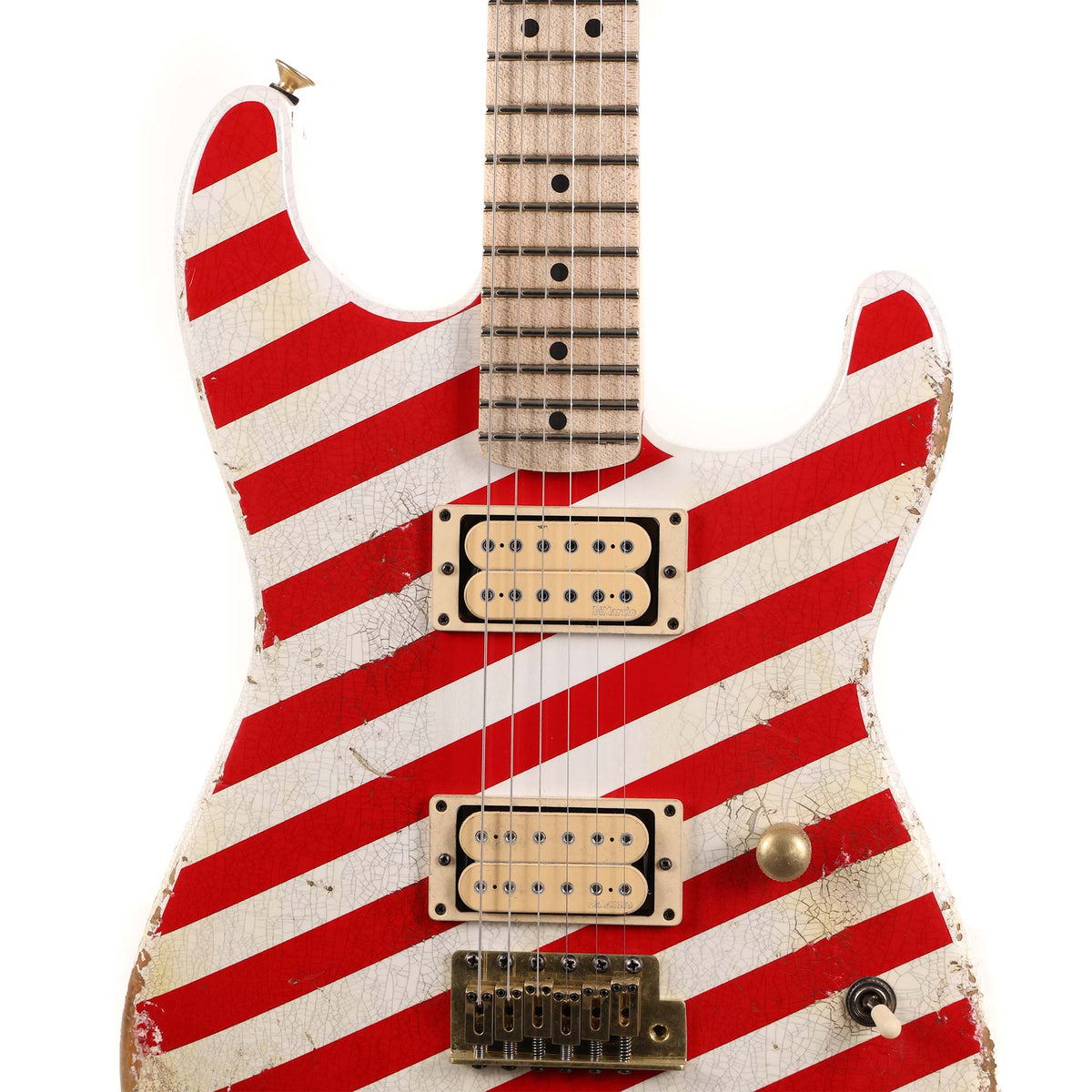 Charvel Custom Shop San Dimas Nitro Aged Diagonal Stripes — 4