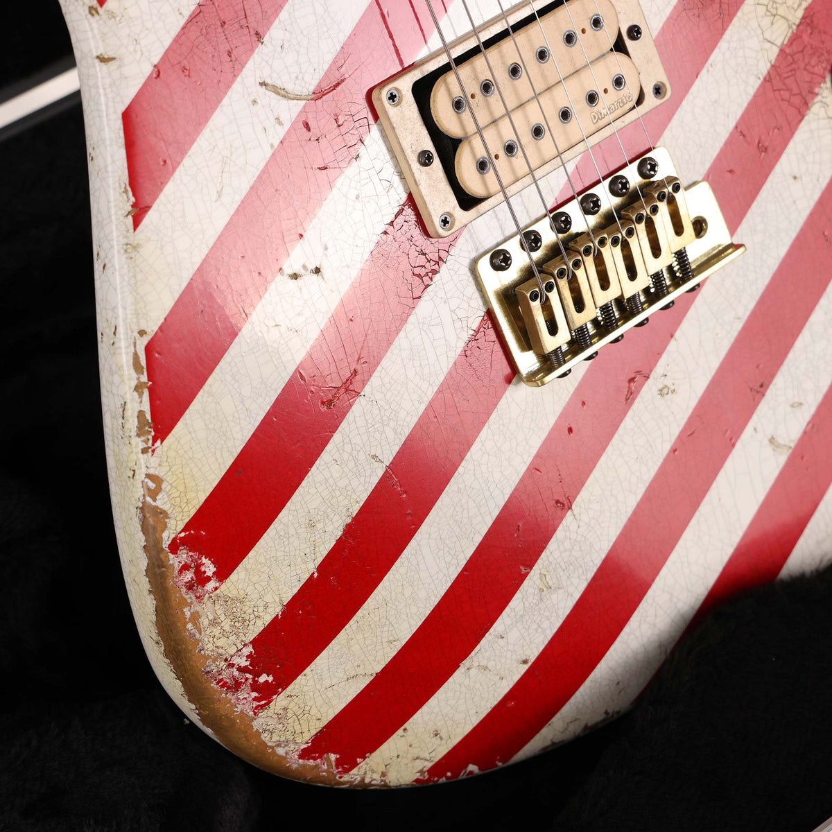 Charvel Custom Shop San Dimas Nitro Aged Diagonal Stripes — 7