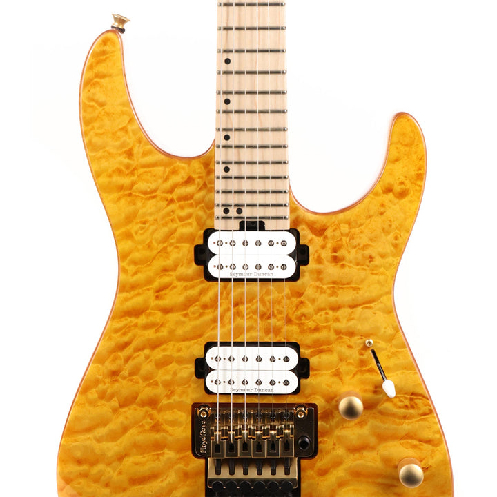 Charvel Pro-Mod DK24 HH FR M Mahogany with Quilt Maple Maple Fingerboard Dark Amber