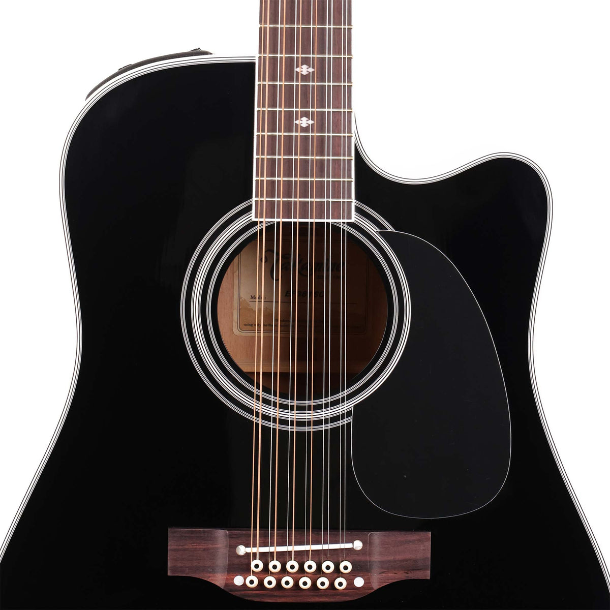 Takamine EF381SC 12-String Dreadnought Acoustic-Electric Black — 4