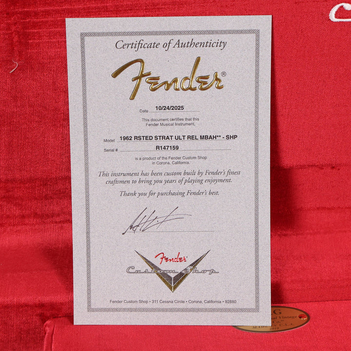 Fender Custom Shop 1962 Stratocaster Ultimate Relic Shell Pink Masterbuilt Andy Hicks