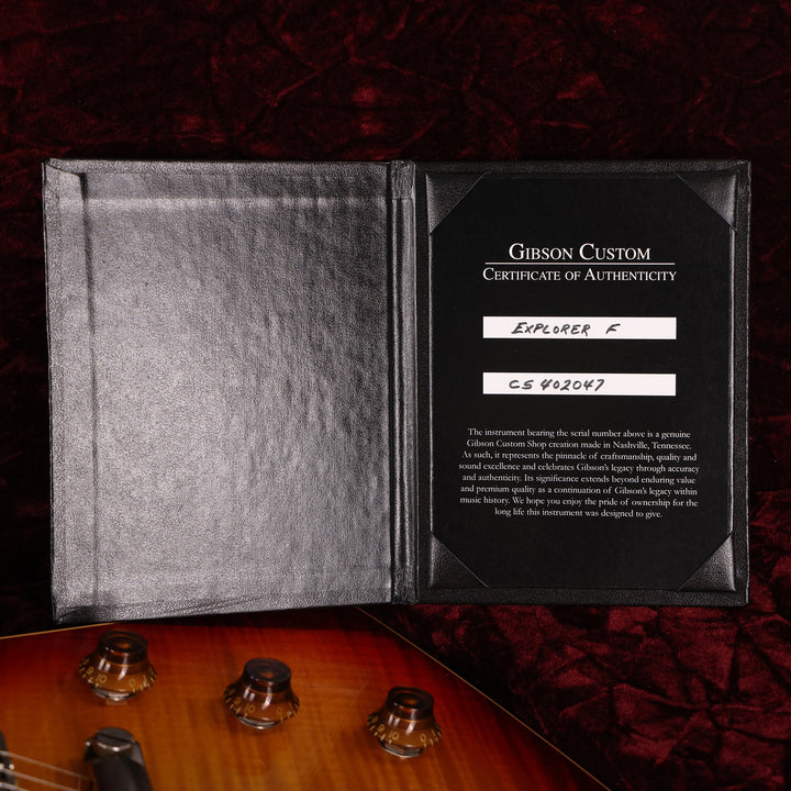 Gibson Custom Shop Explorer Custom Made 2 Measure Antique Factory Burst VOS