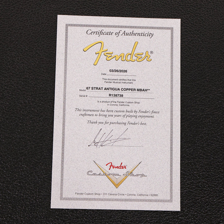 Fender Custom Shop 1967 Stratocaster Antigua Fiesta Red Masterbuilt Andy Hicks