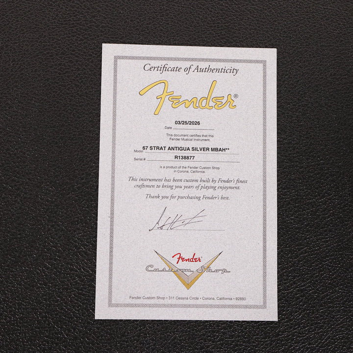 Fender Custom Shop 1967 Stratocaster Silver Antigua Burst Masterbuilt Andy Hicks