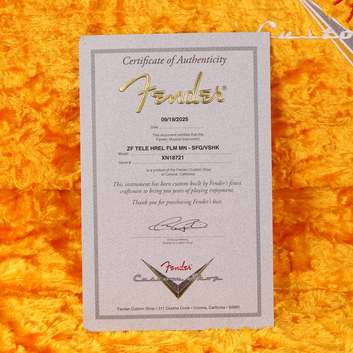 Fender Custom Shop ZF Telecaster Music Zoo Exclusive Heavy Relic Seafoam Green over Vanilla Shake