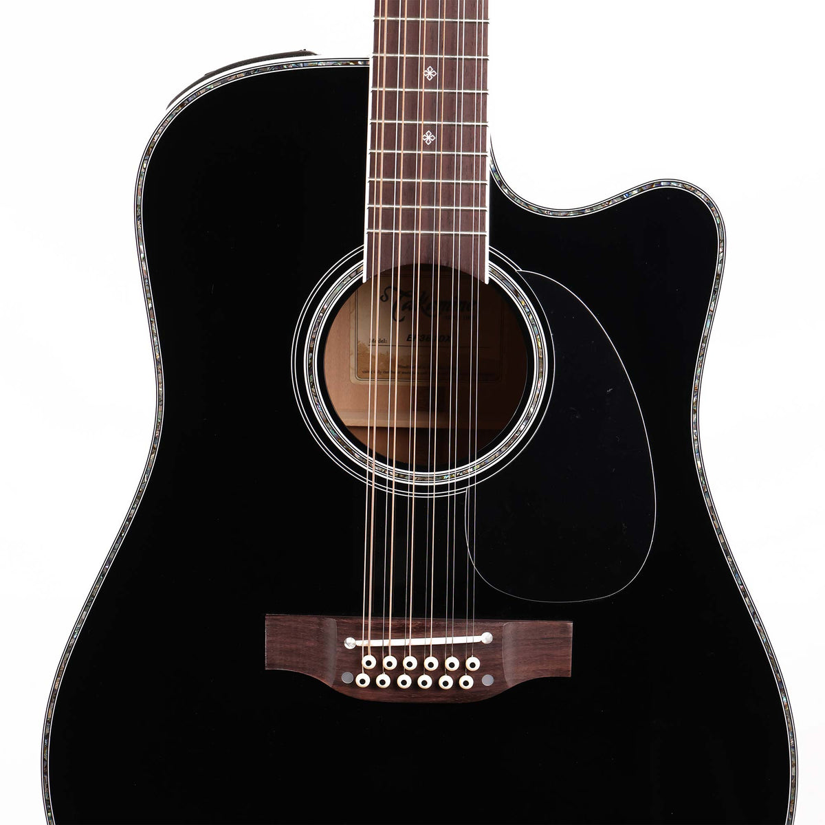 Takamine EF381DX 12-String Acoustic-Electric Gloss Black — 4