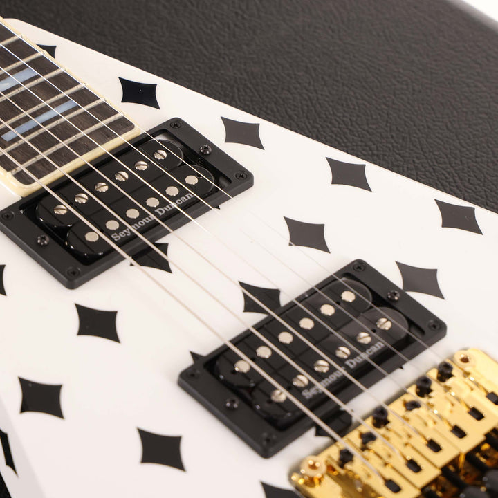 Jackson Custom Shop Randy Rhoads RR 1.5 Music Zoo Exclusive White with Black Diamonds