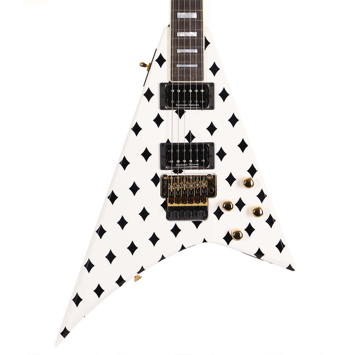 Jackson Custom Shop Randy Rhoads RR 1.5 Music Zoo Exclusive White with Black Diamonds