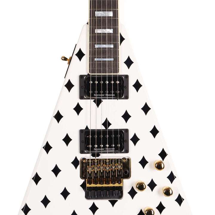 Jackson Custom Shop Randy Rhoads RR 1.5 Music Zoo Exclusive White with Black Diamonds