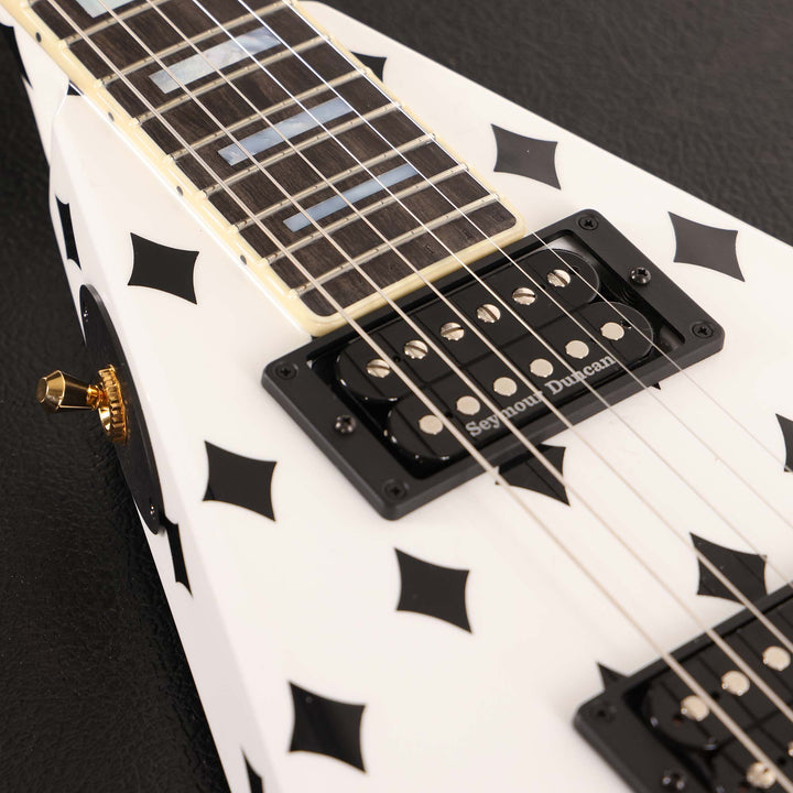 Jackson Custom Shop Randy Rhoads RR 1.5 Music Zoo Exclusive White with Black Diamonds