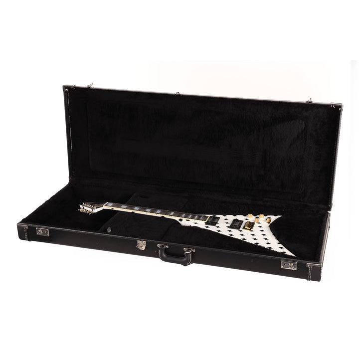 Jackson Custom Shop Randy Rhoads RR 1.5 Music Zoo Exclusive Brass Tremolo White with Black Diamonds