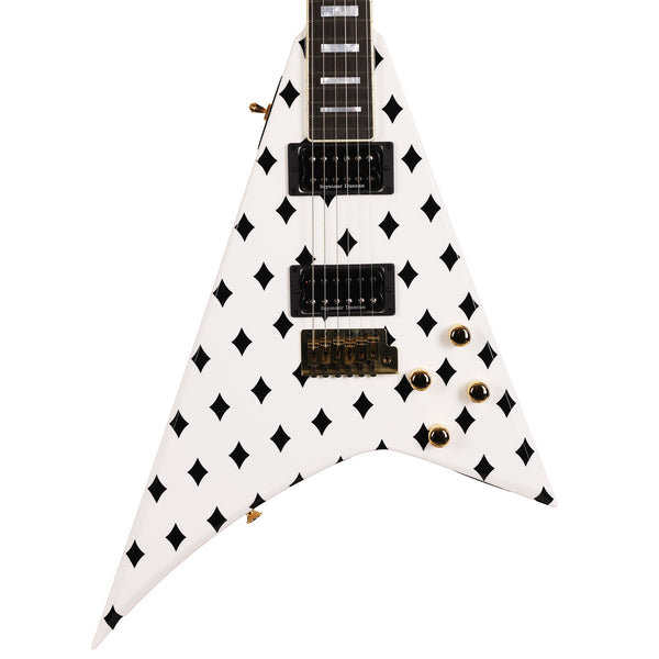 Jackson Custom Shop Randy Rhoads RR 1.5 Music Zoo Exclusive Brass Tremolo White with Black Diamonds 2025