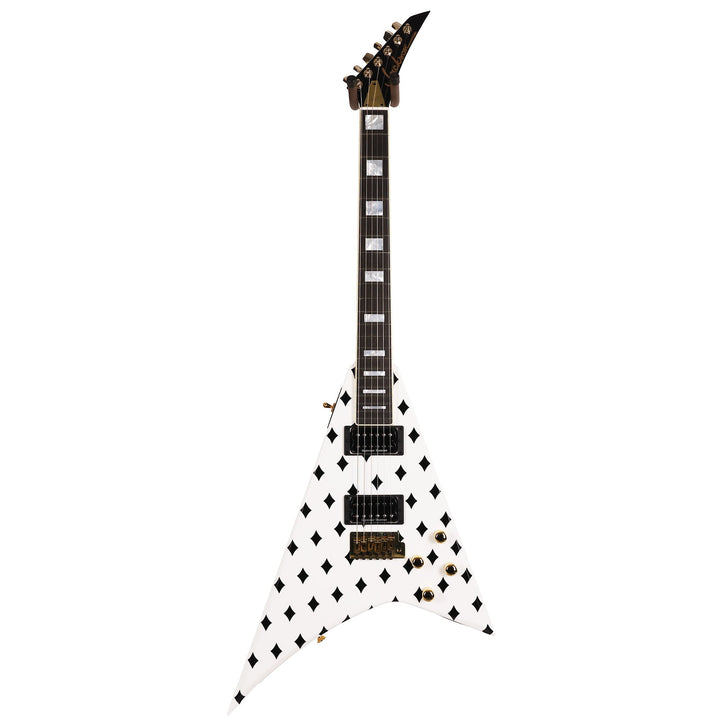 Jackson Custom Shop Randy Rhoads RR 1.5 Music Zoo Exclusive Brass Tremolo White with Black Diamonds