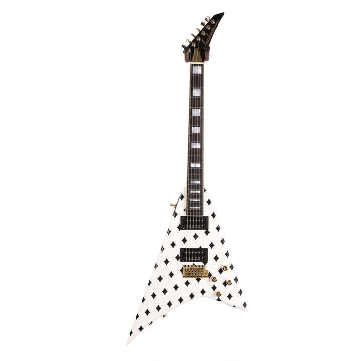 Jackson Custom Shop Randy Rhoads RR 1.5 Music Zoo Exclusive Brass Tremolo White with Black Diamonds