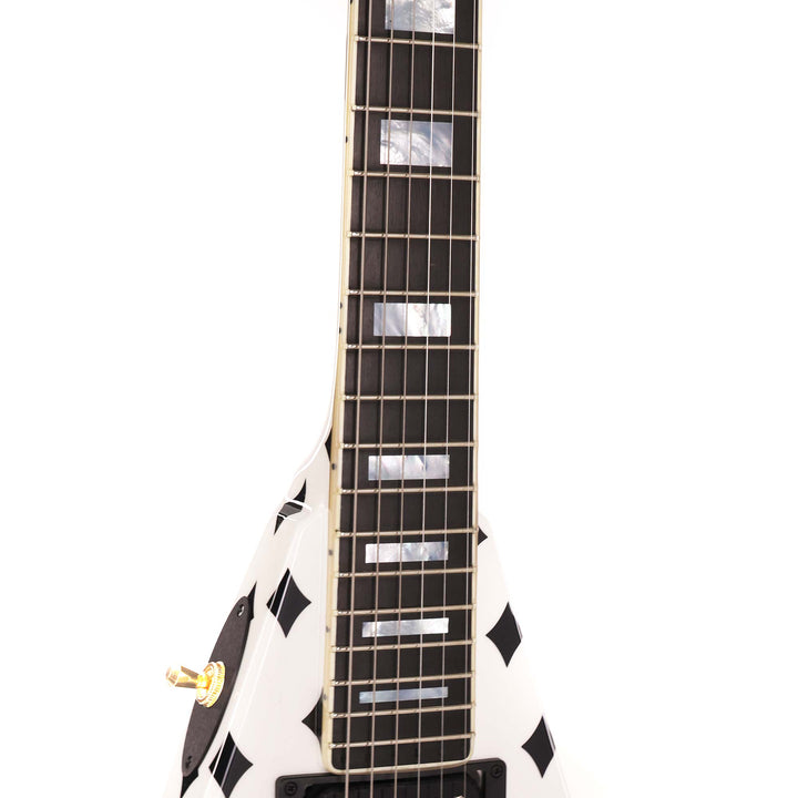 Jackson Custom Shop Randy Rhoads RR 1.5 Music Zoo Exclusive Brass Tremolo White with Black Diamonds