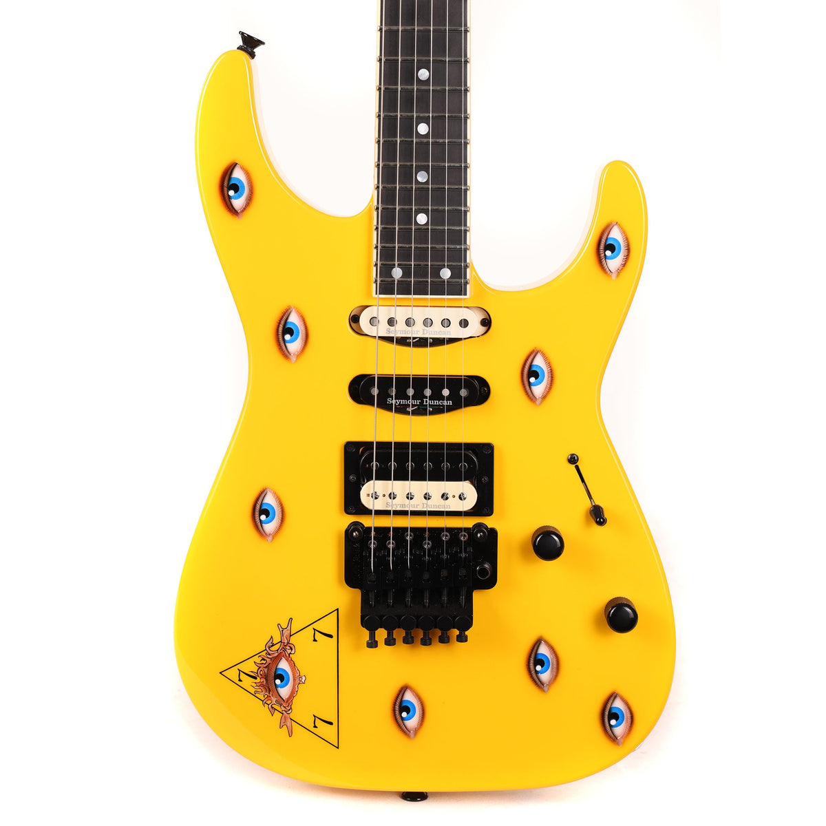 Jackson Custom Shop Soloist HSS FR Taxi Yellow with Eyes Graphic — 1