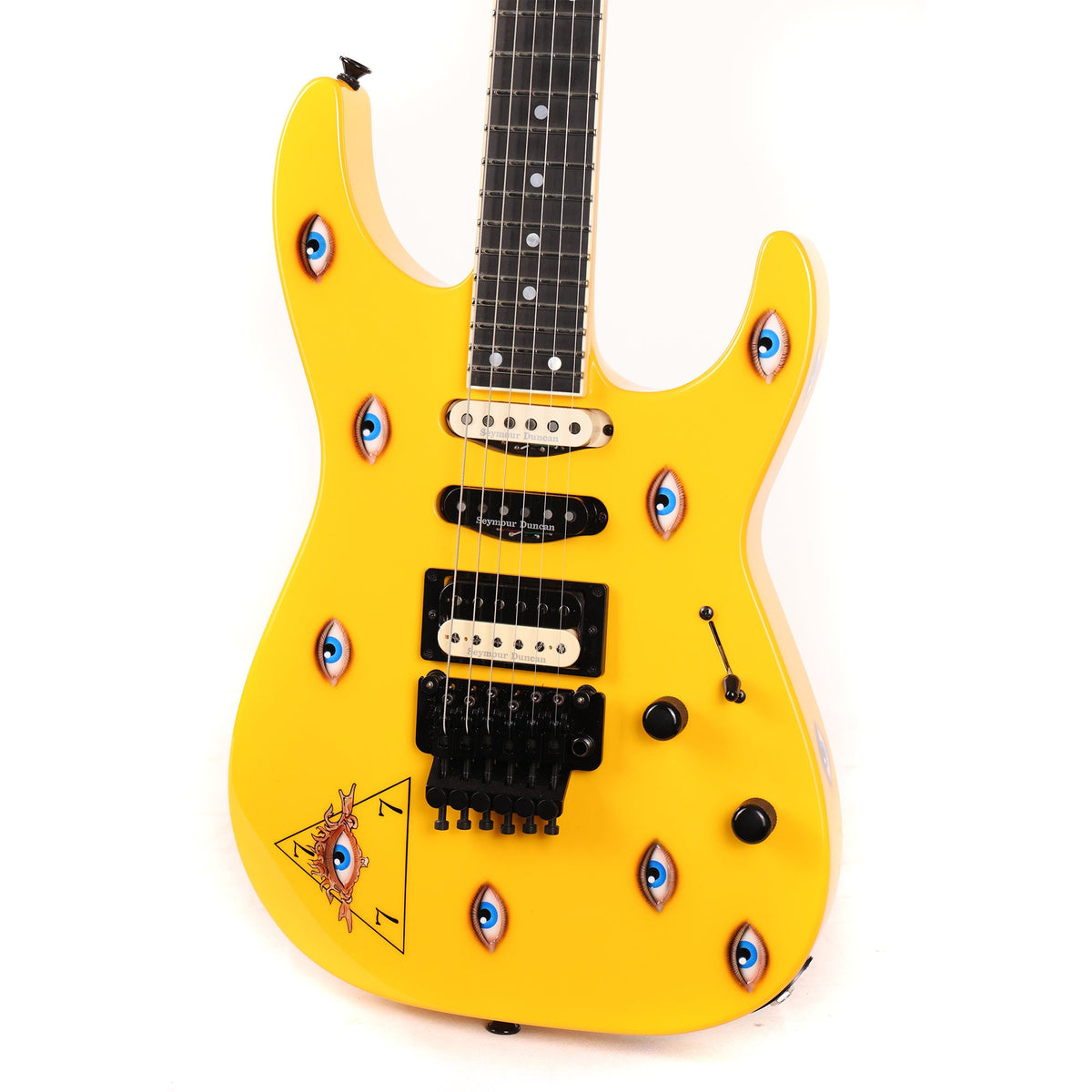 Jackson Custom Shop Soloist HSS FR Taxi Yellow with Eyes Graphic — 5