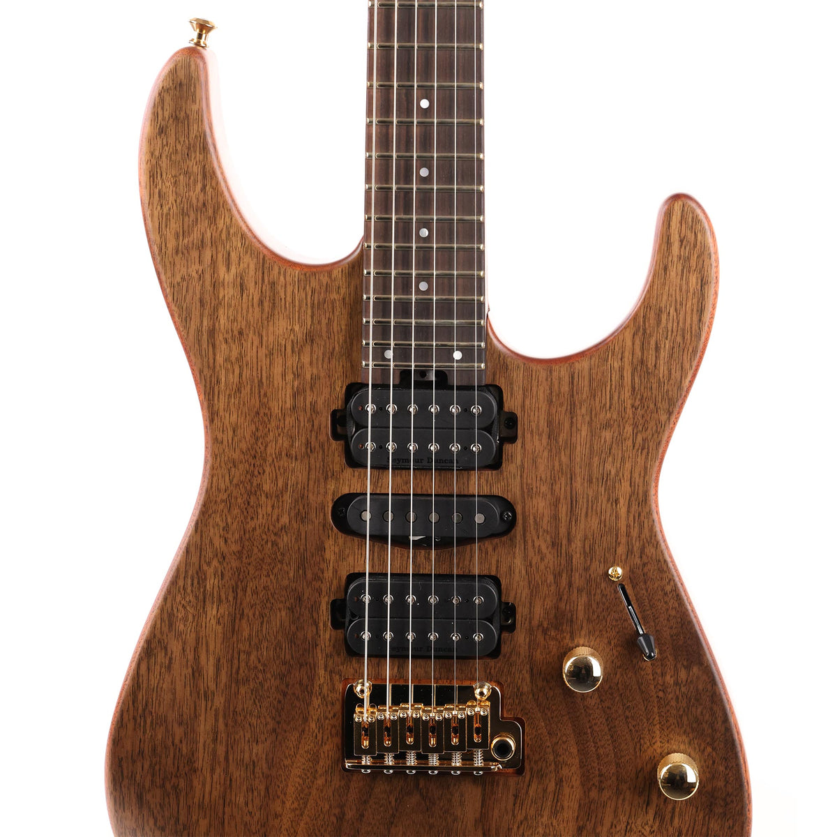 Charvel MJ DK24 HSH 2PT E Mahogany with Figured Walnut Streaky Ebony Fingerboard Natural Used — 6