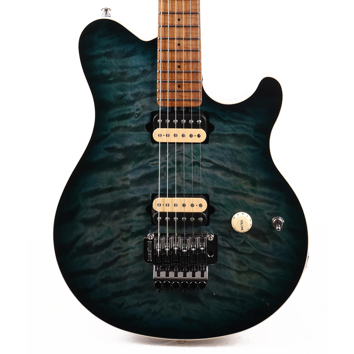 Ernie Ball Music Man Axis Yucatan Blue Quilt Top — 1