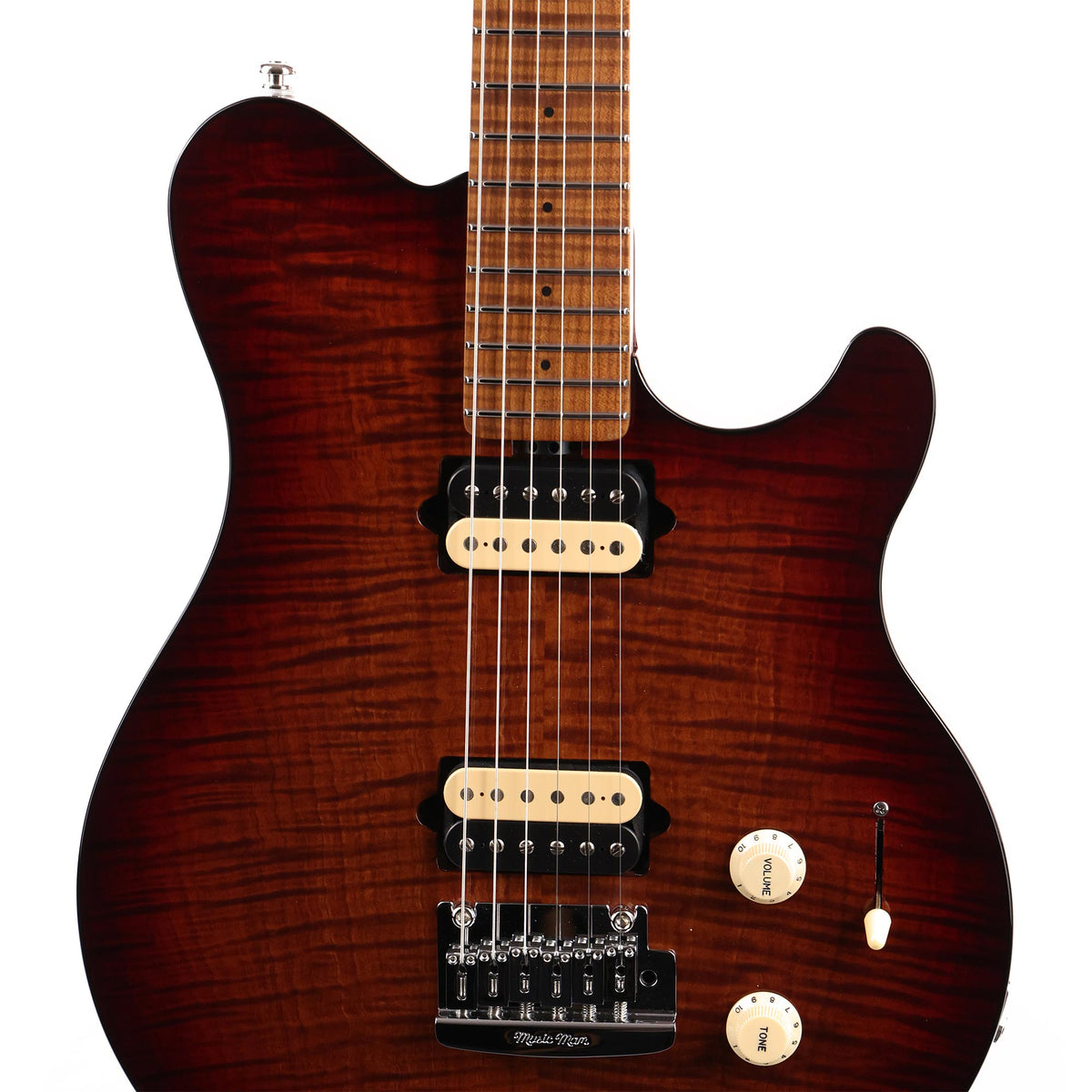 Ernie Ball Music Man Axis Super Sport Guitar Roasted Amber Flame Top 2021 — 6