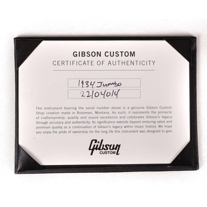 Gibson 1934 Jumbo Acoustic Left-Handed Vintage Sunburst