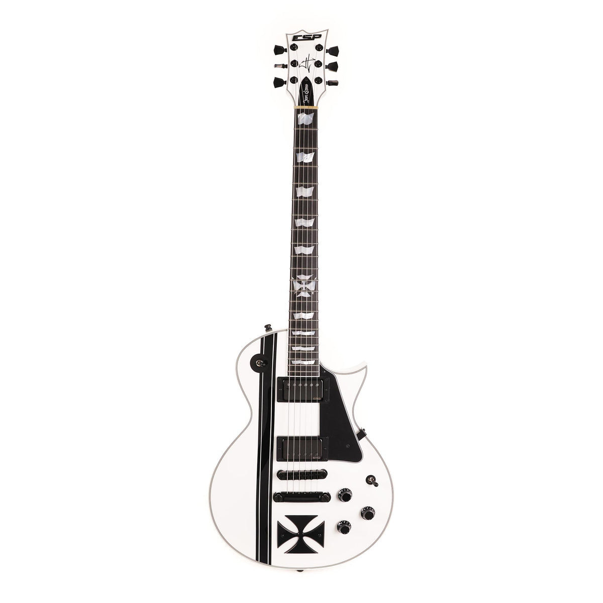 ESP Custom Shop Iron Cross James Hetfield Signature Snow White — 3