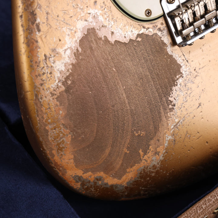 Fender Custom Shop 1963 Stratocaster Ultimate Relic Faded Shoreline Gold over Silver Masterbuilt Andy Hicks