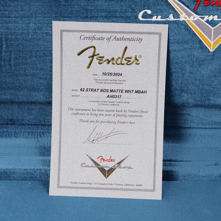 Fender Custom Shop ZF Stratocaster NOS Matte White Masterbuilt Andy Hicks