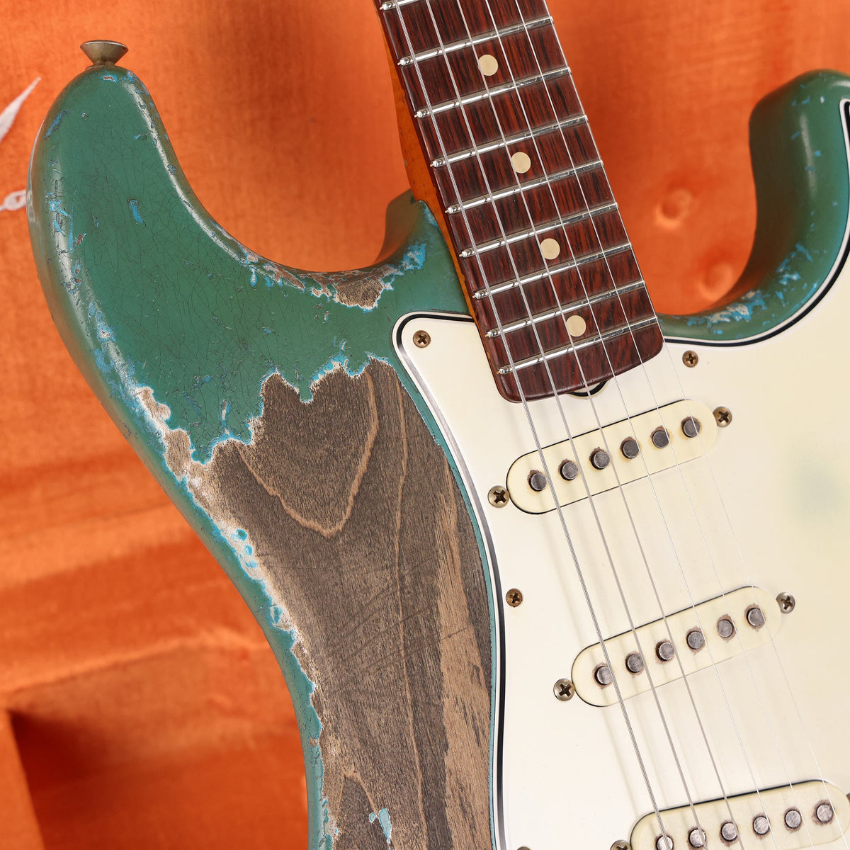 Fender Custom Shop 1962 Stratocaster Ultimate Relic Taos Turquoise Brazilian Rosewood Masterbuilt Dale Wilson — 6
