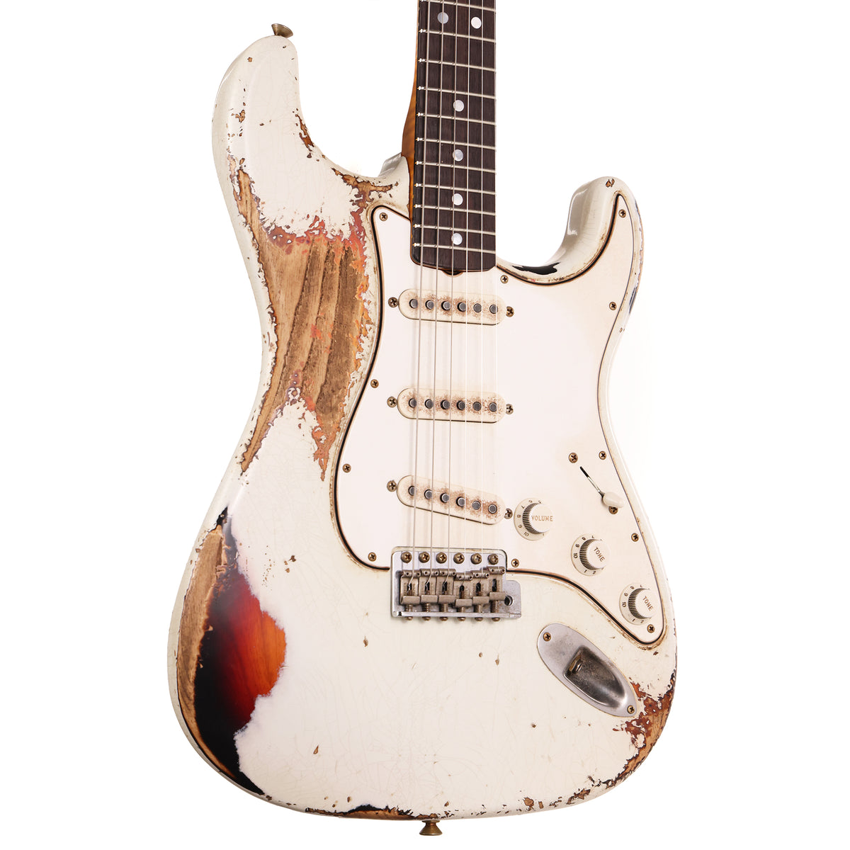 Fender Custom Shop 1969 Stratocaster Masterbuilt Greg Fessler Olympic White over 3-Tone Sunburst — 1