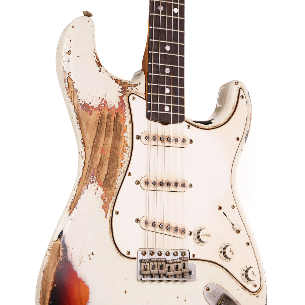 Fender Custom Shop 1969 Stratocaster Masterbuilt Greg Fessler Olympic White over 3-Tone Sunburst — 5