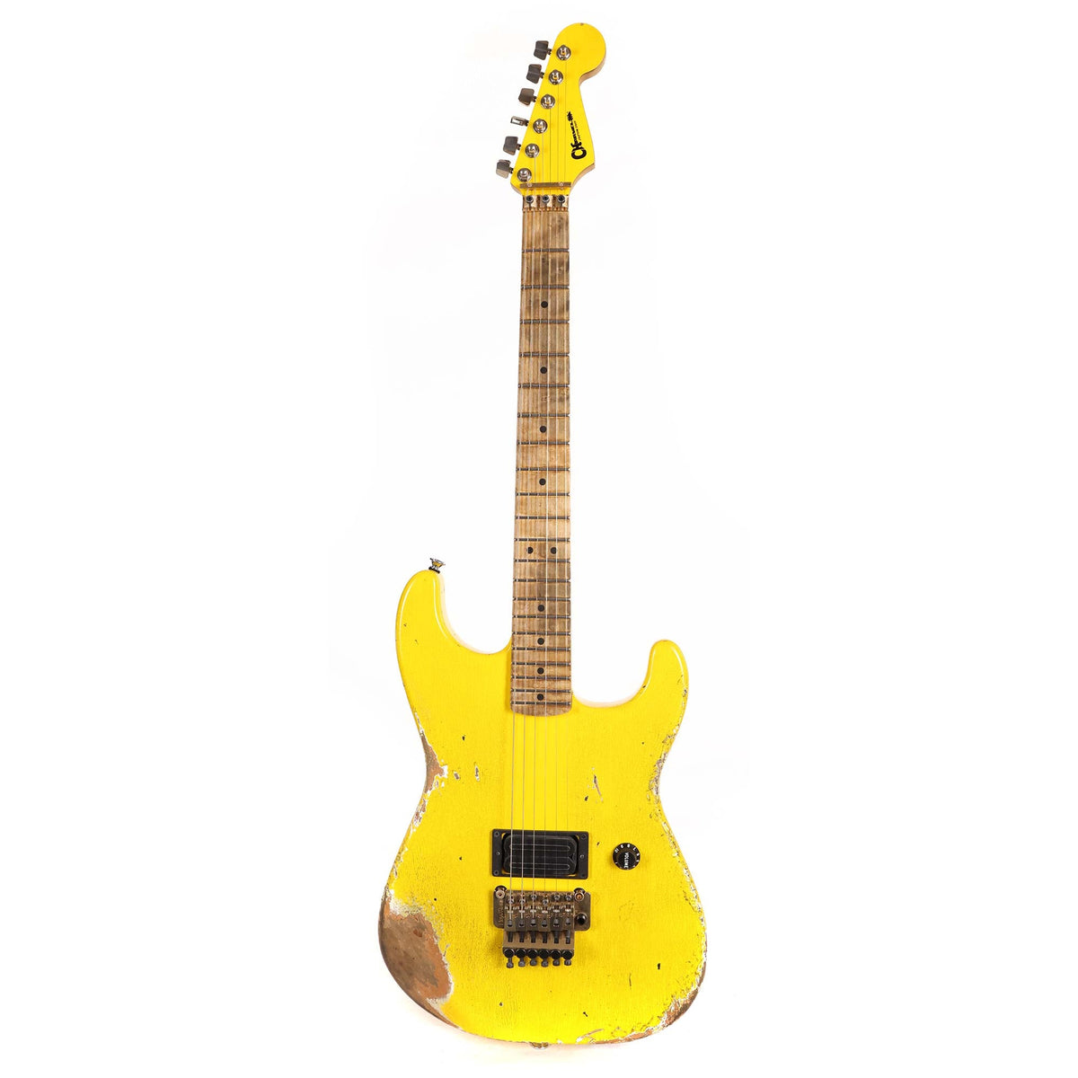 Charvel Custom Shop San Dimas Nitro Aged Graffiti Yellow — 2