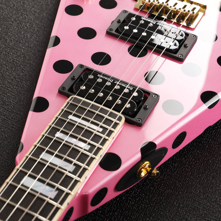 Jackson Custom Shop Randy Rhoads RR 1.5 Music Zoo Exclusive Platinum Pink and Black Polka Dots