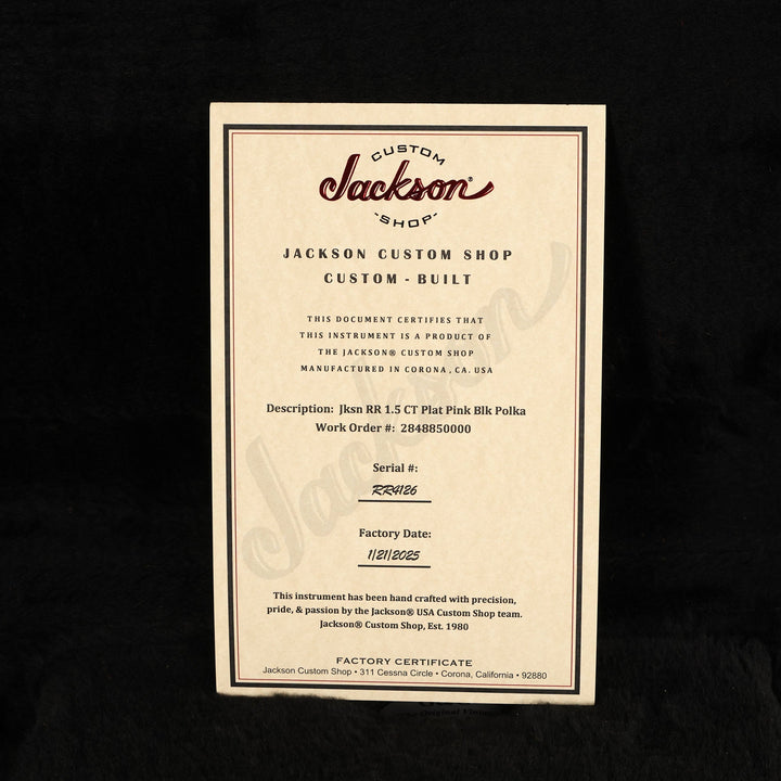 Jackson Custom Shop Randy Rhoads RR 1.5 Music Zoo Exclusive Platinum Pink and Black Polka Dots