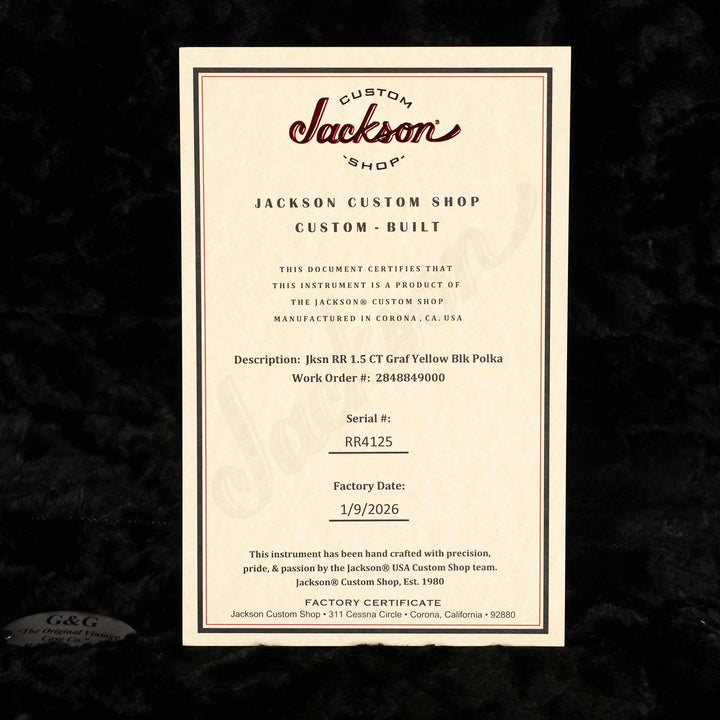 Jackson Custom Shop Randy Rhoads RR 1.5 Music Zoo Exclusive Graffiti Yellow with Black Polka Dots