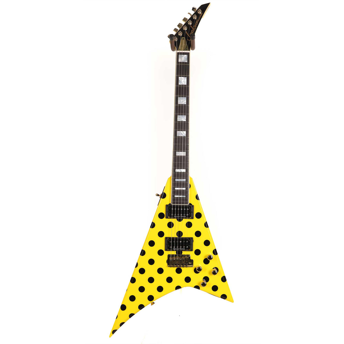 Jackson Custom Shop Randy Rhoads RR 1.5 Music Zoo Exclusive Graffiti Yellow with Black Polka Dots — 2