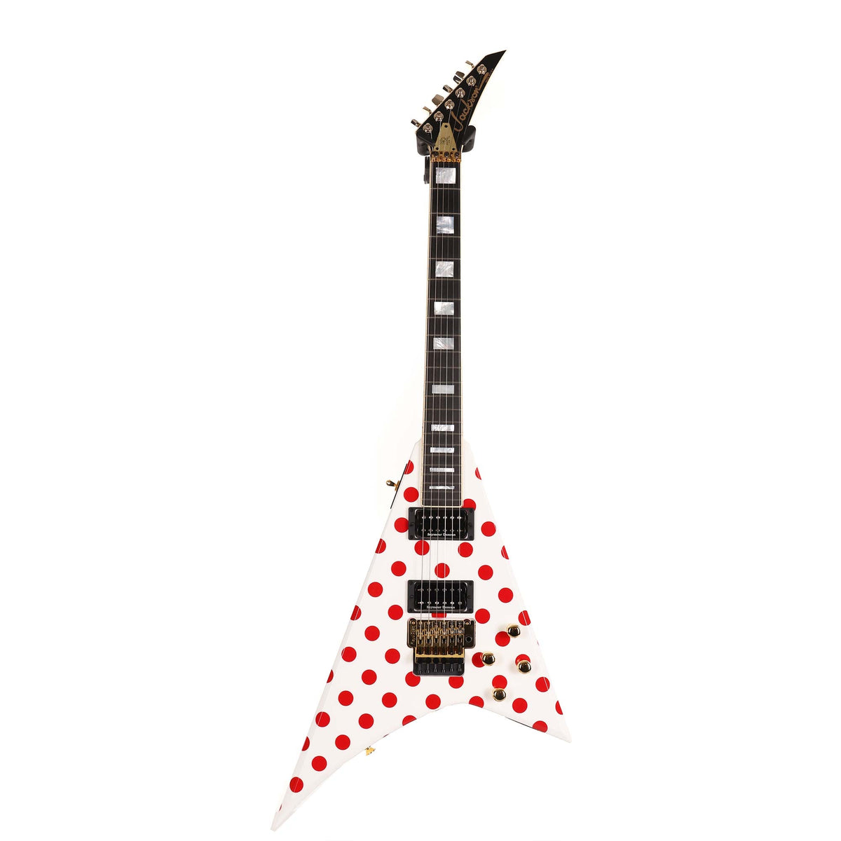 Jackson Custom Shop Randy Rhoads RR 1.5 Music Zoo Exclusive White with Red Polka Dots — 2