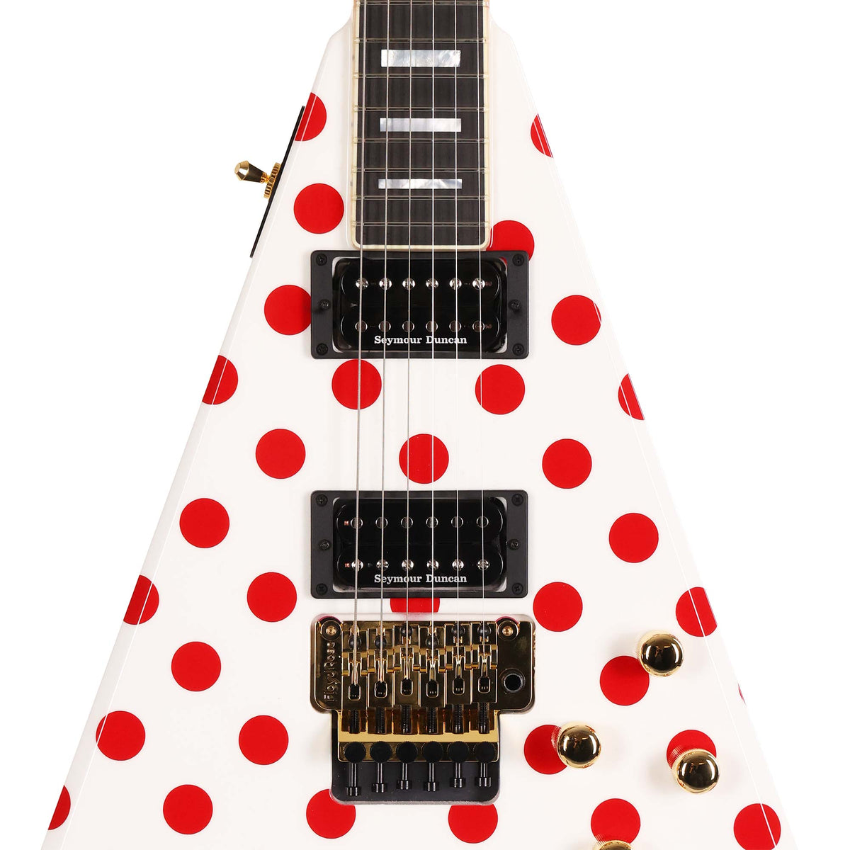 Jackson Custom Shop Randy Rhoads RR 1.5 Music Zoo Exclusive White with Red Polka Dots — 4