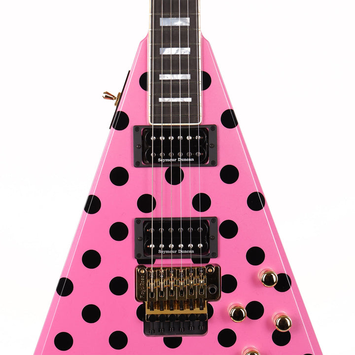 Jackson Custom Shop Randy Rhoads RR 1.5 Music Zoo Exclusive Platinum Pink with Black Polka Dots
