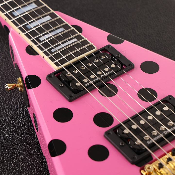 Jackson Custom Shop Randy Rhoads RR 1.5 Music Zoo Exclusive Platinum Pink with Black Polka Dots