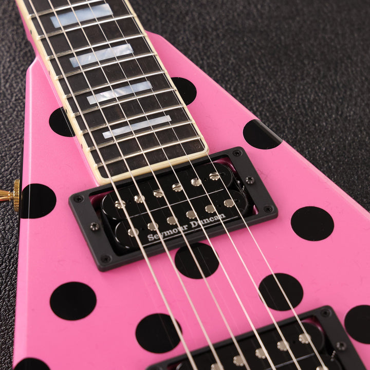 Jackson Custom Shop Randy Rhoads RR 1.5 Music Zoo Exclusive Platinum Pink with Black Polka Dots