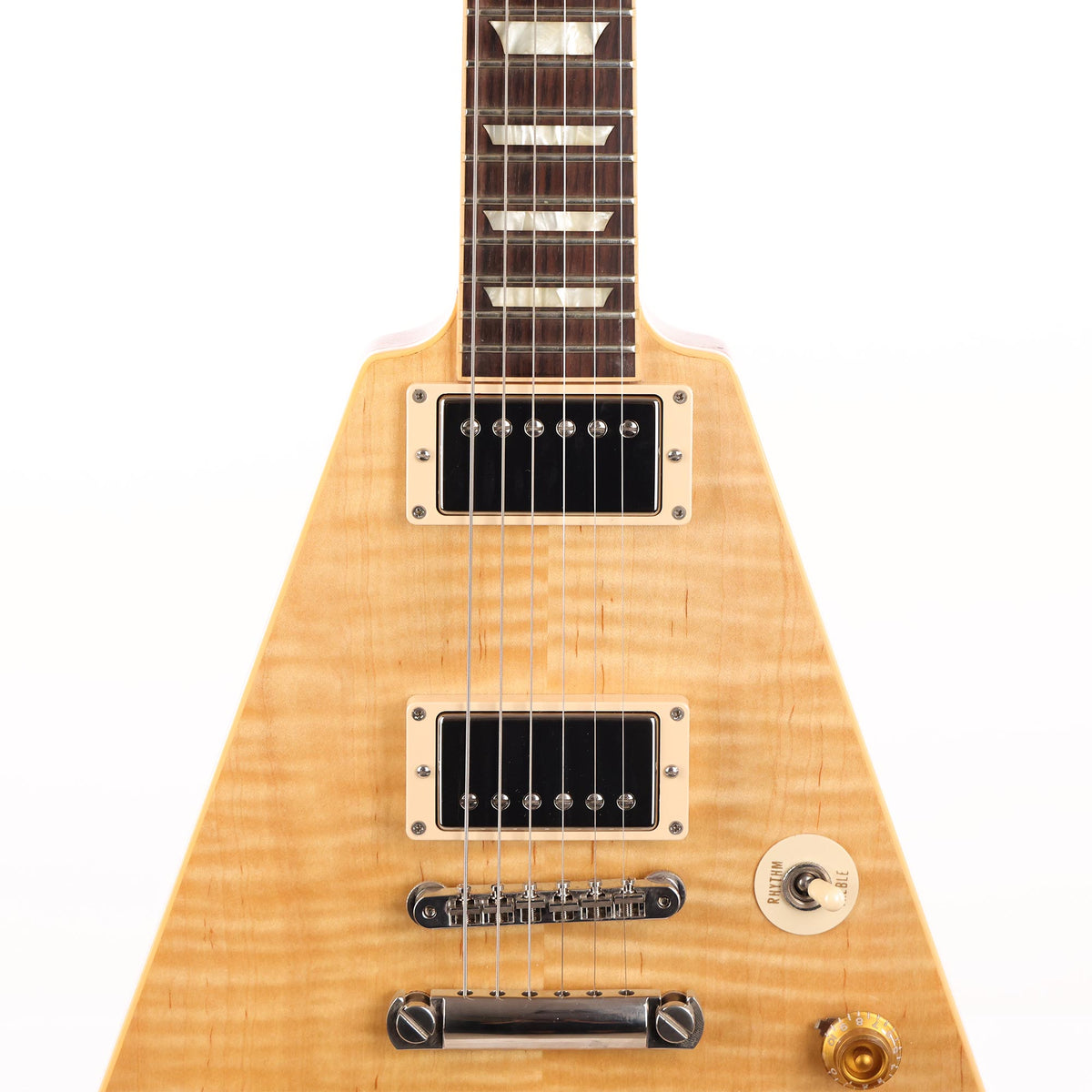 2013 Gibson Custom Shop Flying V Standard Flame Top Natural — 6
