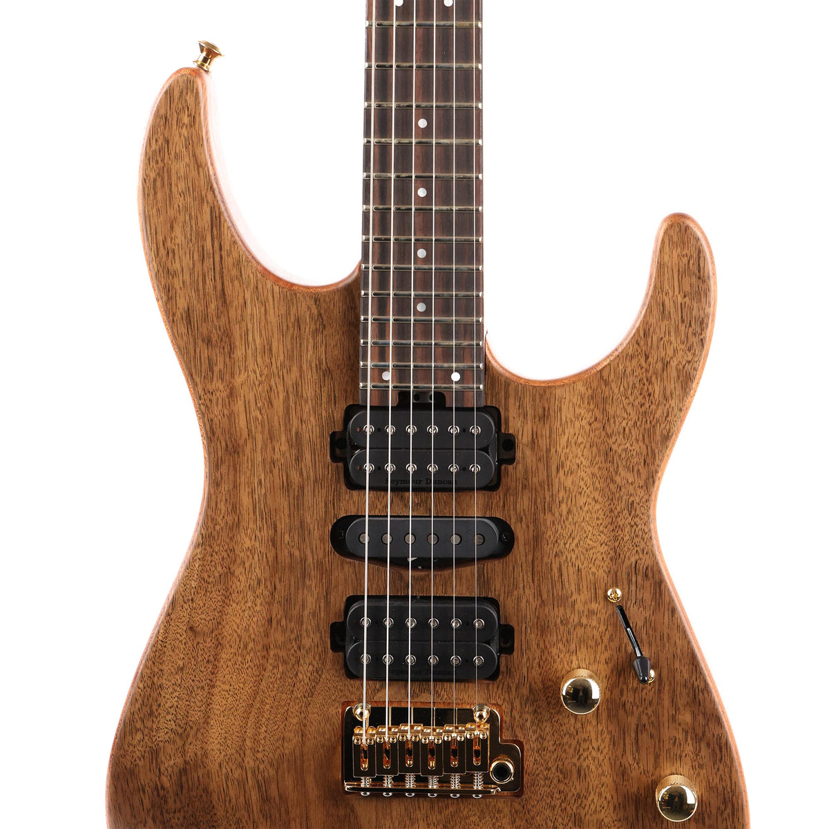 Charvel MJ DK24 HSH 2PT E Mahogany with Figured Walnut Streaky Ebony Fingerboard Natural — 6