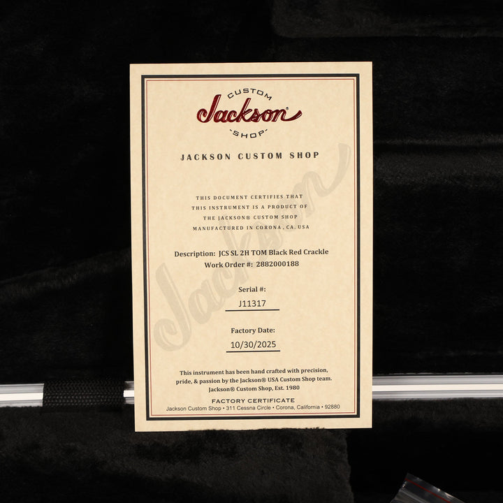 Jackson Custom Shop Soloist SL2H Black and Ferrari Red Crackle