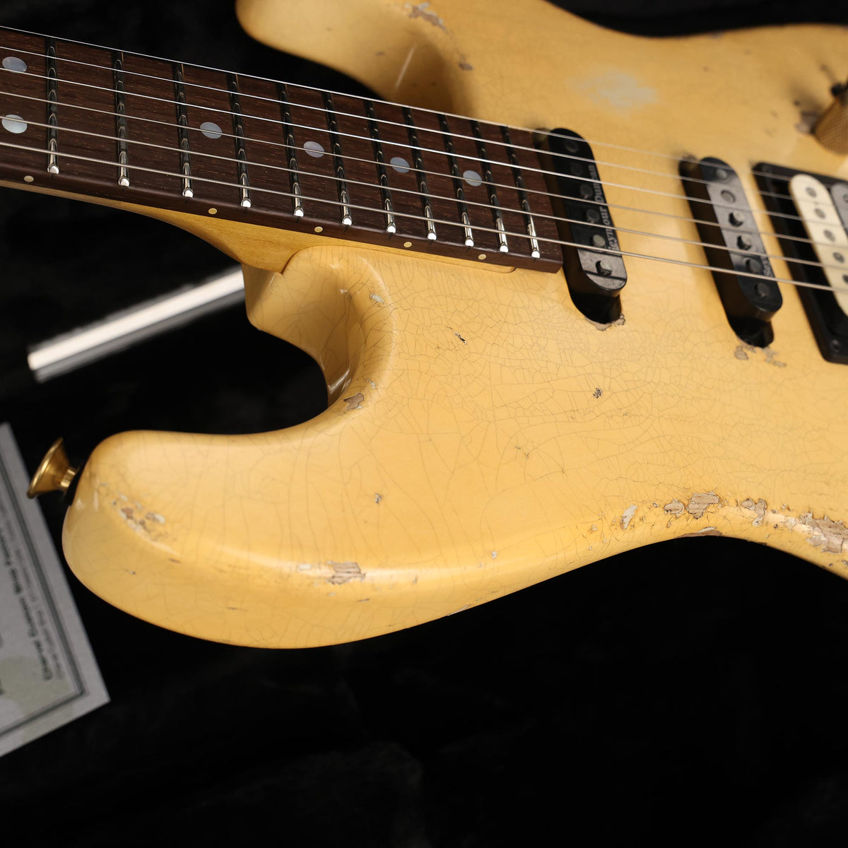 Charvel Custom Shop San Dimas HSS Brazilian Rosewood Nitro Aged Vanilla Shake — 7