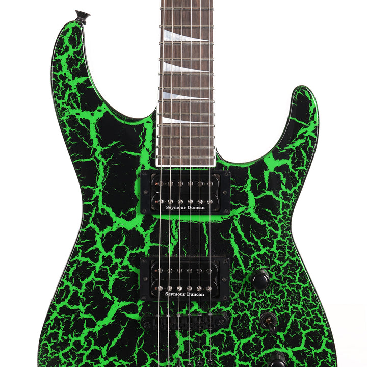 Jackson Custom Shop Soloist SL2H Black and Slime Green Crackle