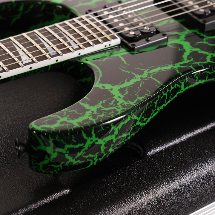 Jackson Custom Shop Soloist SL2H Black and Slime Green Crackle