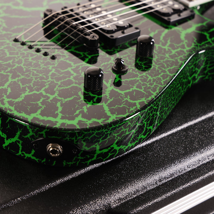 Jackson Custom Shop Soloist SL2H Black and Slime Green Crackle