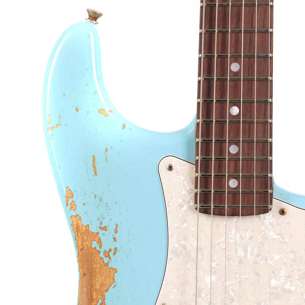 Fender Custom Shop 1969 Stratocaster Hardtail Heavy Relic Daphne Blue — 4